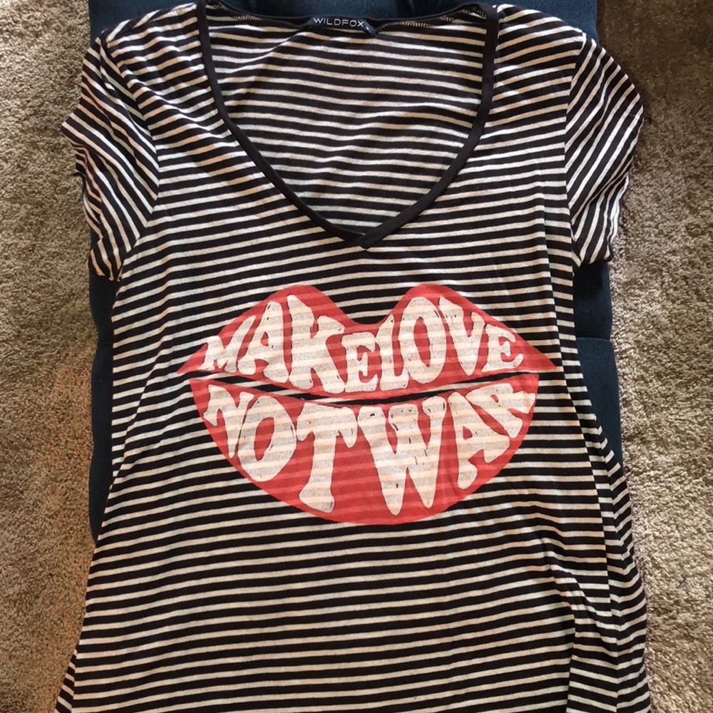 Wildfox Couture Make Love Not War Stripe Tee